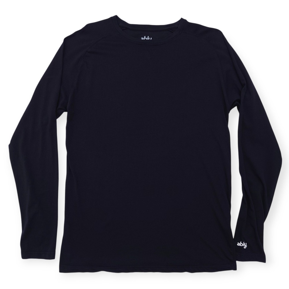 ABLY Raglan Shirt Mens Large Papa Filium Activated Long Sleeve Black